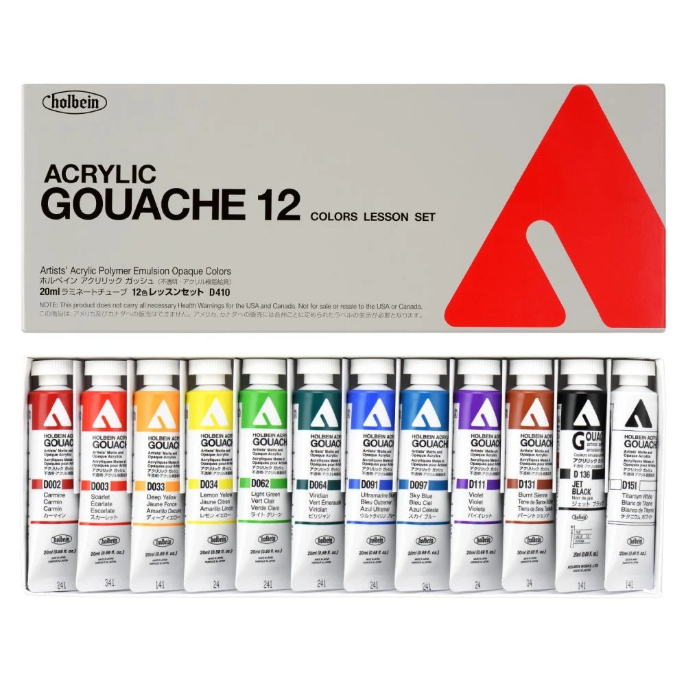 Holbein Acrylic Gouache 20ml Lesson set van 12