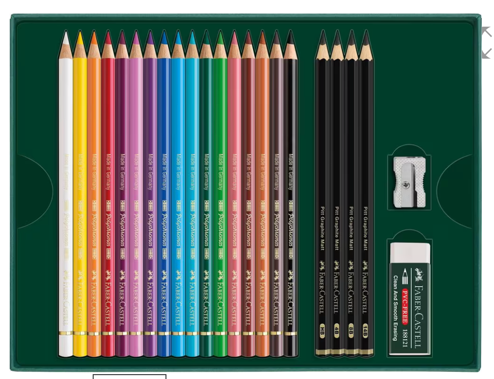 Faber-Castell - Tekenset Polychromos en Pitt Grafiet Mat 23-delig
