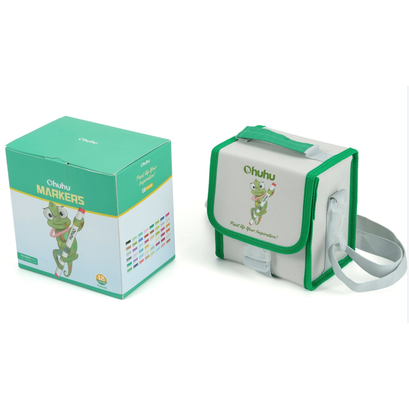 Ohuhu Alcohol based Art markers Brush & chisel – set van 48 + Blender + etui