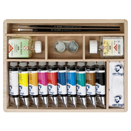 Van Gogh - Basic oil paint box with 10 colours in 40 ml tubes + accessories