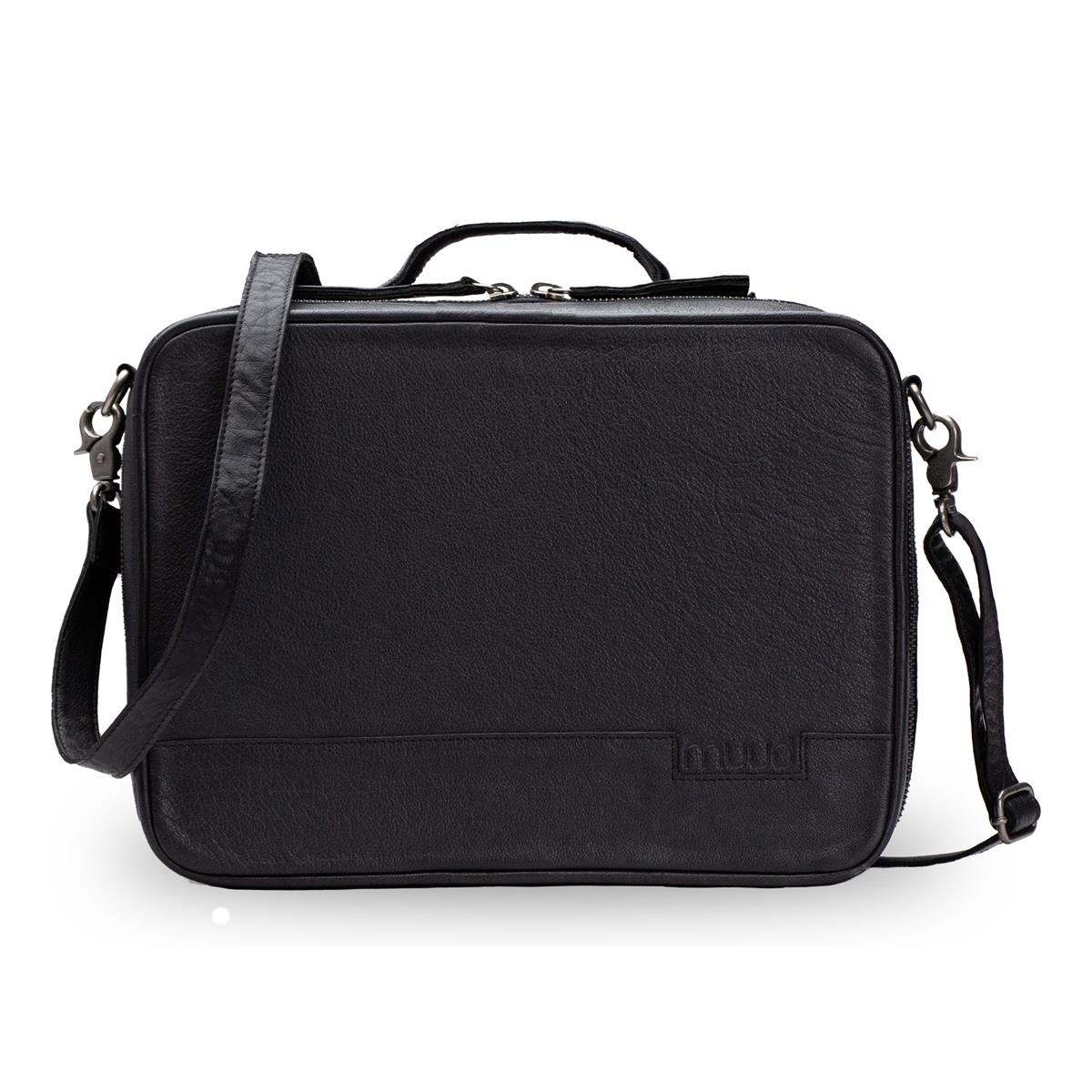 MUUD - Flora Handgemaakte leren tas - kleur black