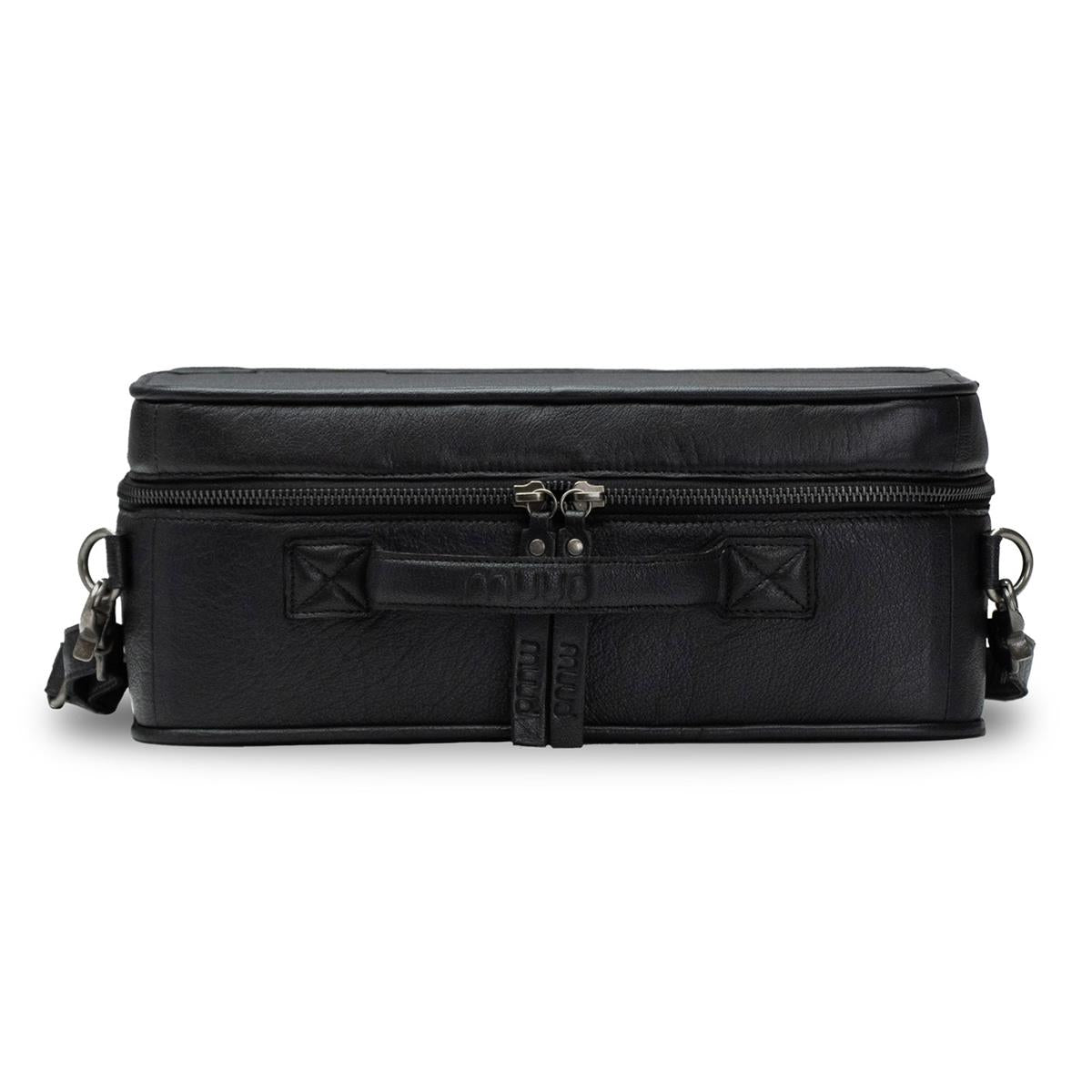 MUUD - Flora Handgemaakte leren tas - kleur black