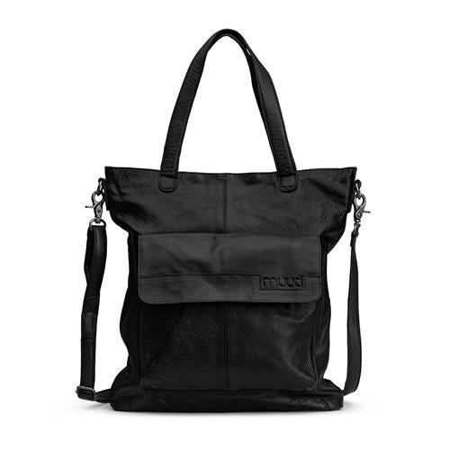 MUUD - Arendal. Handgemaakt leren tas voor handwerkprojecten 35x34cm - kleur black