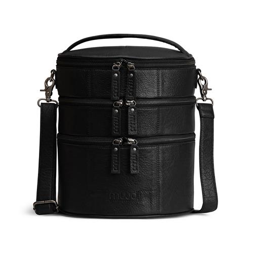 MUUD - Bturn. Handgemaakt leren tas voor diverse projecten 27xØ25cm - kleur black