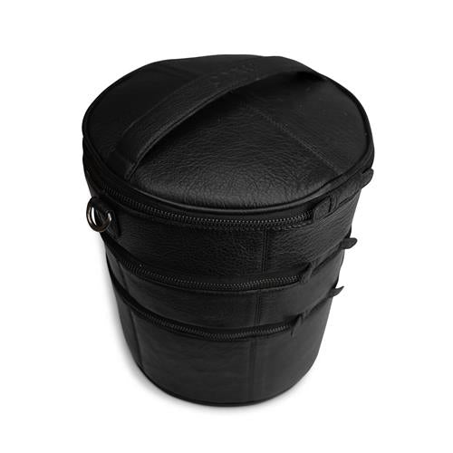 MUUD - Bturn. Handgemaakt leren tas voor diverse projecten 27xØ25cm - kleur black