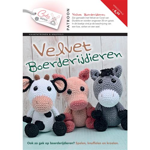Mignon livret de motifs hollandais en velours Animaux de la ferme - Néerlandais