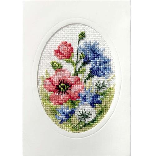 Voorbedrukt kruissteek borduurpakket Violen