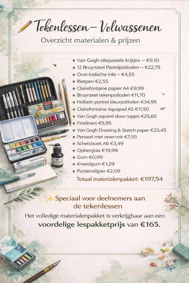 Tekenatelier op zaterdag (volwassenen)