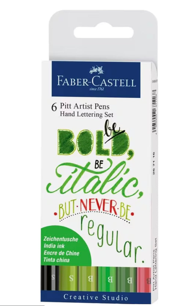 Faber-Castell - Tekenstift Pitt Artist Pen handlettering 6-delig etui