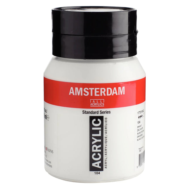 Amsterdam - Peinture acrylique Série Standard - Blanc de zinc 104 - 500ml
