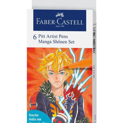 Faber-Castell - Tekenstift Pitt Artist Pen Manga 6-delig etui Shônen