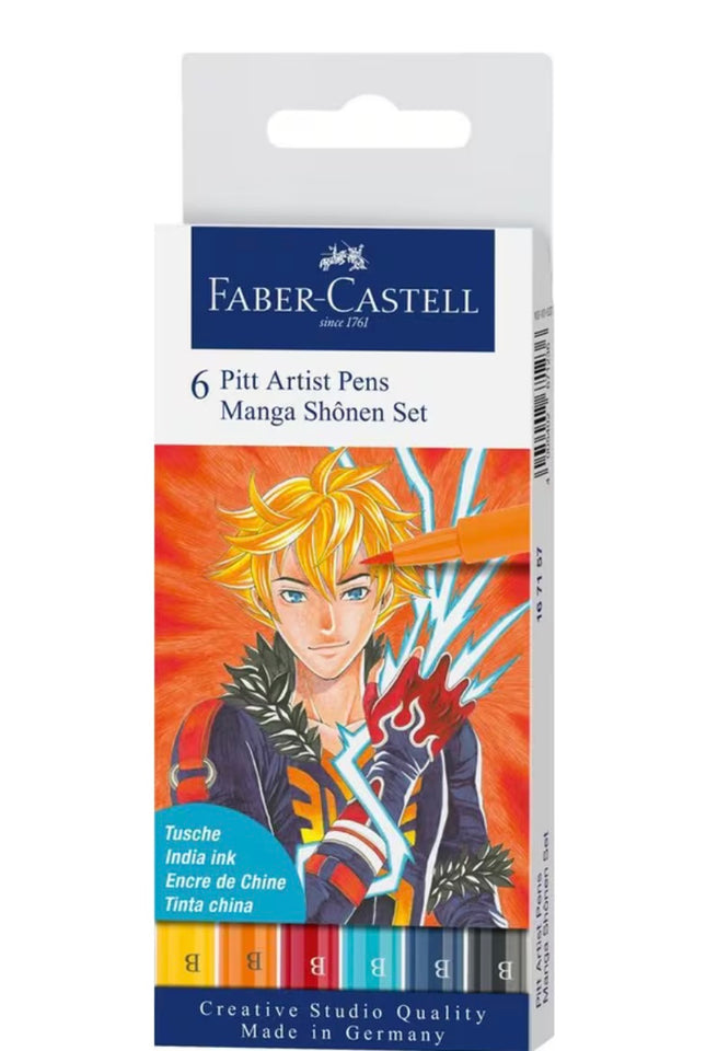 Faber-Castell - Tekenstift Pitt Artist Pen Manga 6-delig etui Shônen
