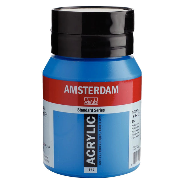 Amsterdam - Standard Series Acrylic Paint - Primary Cyan 572 - 500ml