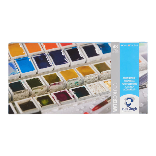 Van Gogh - Aquarelverf set in metalen blik met 48 kleuren in halve napjes