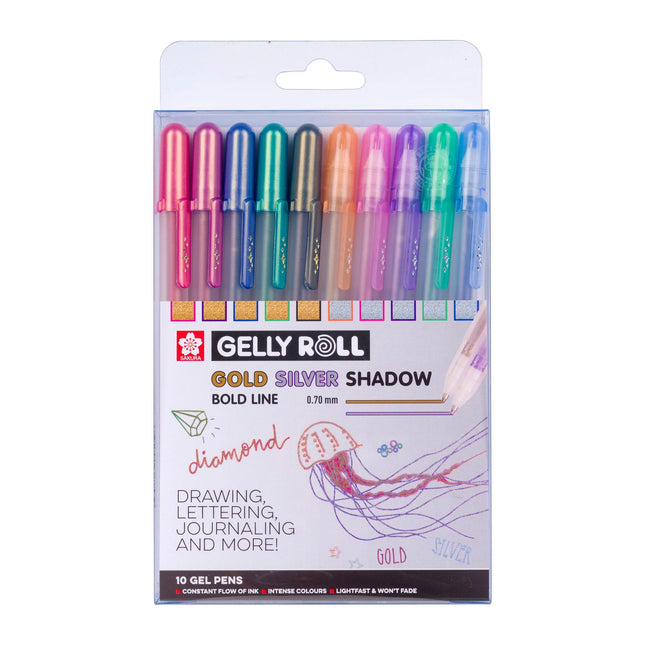 Sakura - Gelly Roll Gold & Silver Shadow set - 10 kleuren