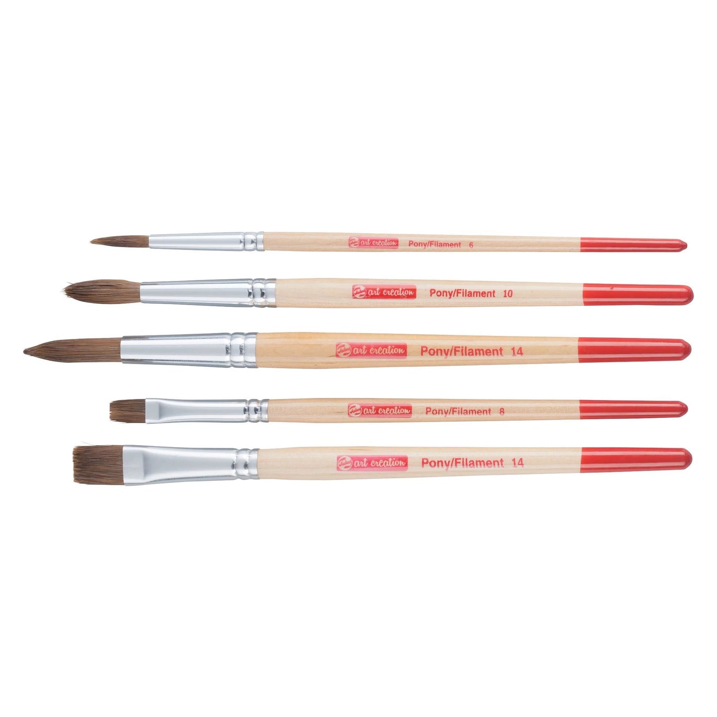 Talens Art Creation - Aquarelpenselen set van 5 - Pony/Polyester