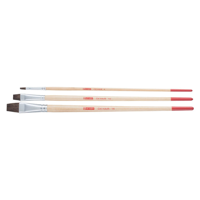 Talens Art Creation - Oil and acrylic brushes set of 3 flat - Bovine hair