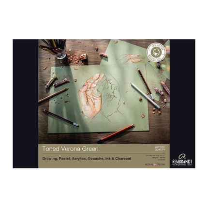 Rembrandt -  Toned Paper Verona Green A4 - 180 g, 50 vellen