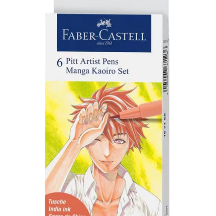Faber-Castell - Tekenstift Pitt Artist Pen Manga 6-delig etui Kaoiro