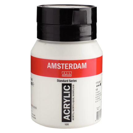 Amsterdam - Peinture acrylique Série Standard - Blanc de titane 105 - 500ml