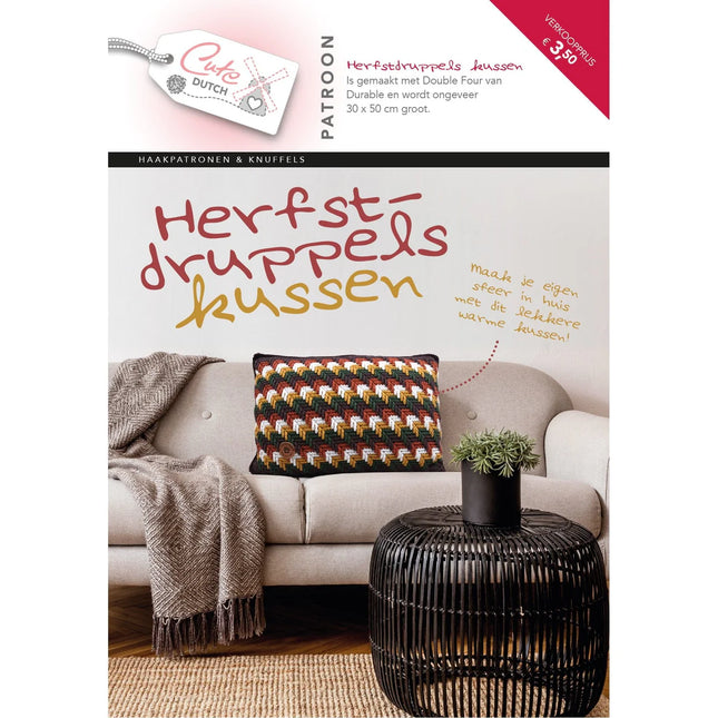 Cute Dutch Patronenboekje - Herfstdruppels kussen - Nederlands