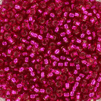 Miyuki rocailles 11/0 - silverlined dyed raspberry - 10g