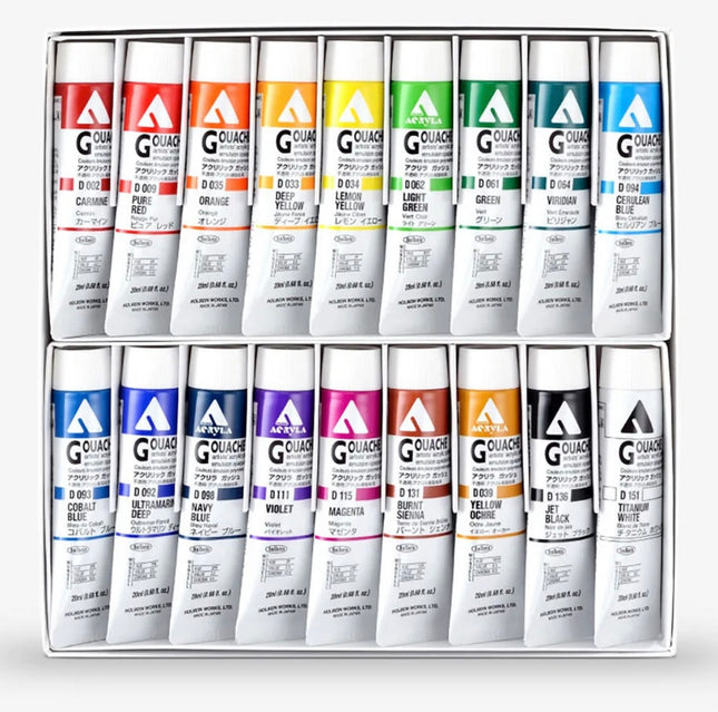 Holbein - Acrylic Gouache 20ml set van 18