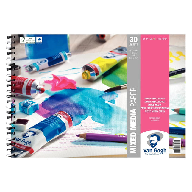 Van Gogh - Spiraalgebonden blok met Mix Media-papier 30 vellen 300 g (A4)
