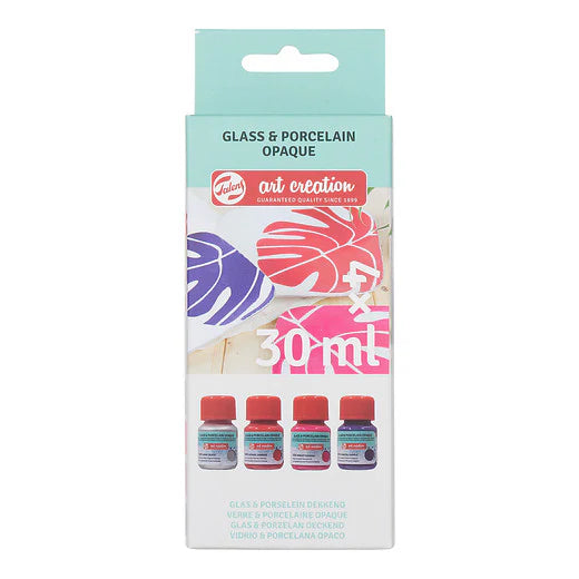 Talens Art Creation - Glas & Porselein Dekkend - Set 4 x 30 ml Roze Zilver
