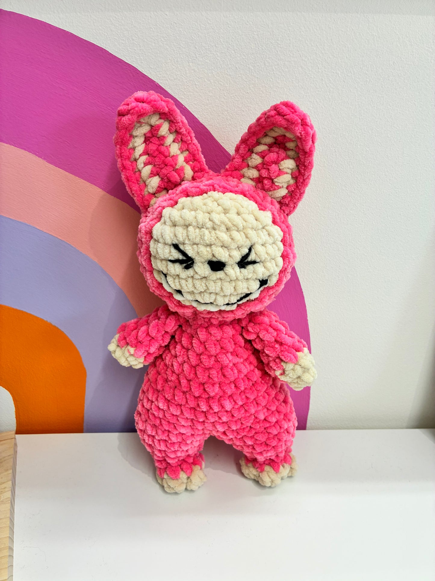 Crochet pattern - Mini smiling Labubu (EN)