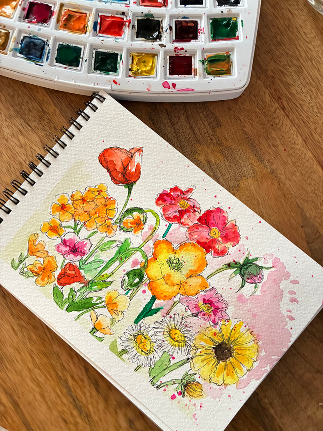 21 mei - Wilde bloemen in aquarel