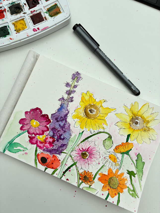 21 mei - Wilde bloemen in aquarel