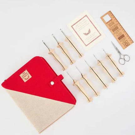 Oxford Punchnaald set fine-regular Nat. Wood maat 8-14