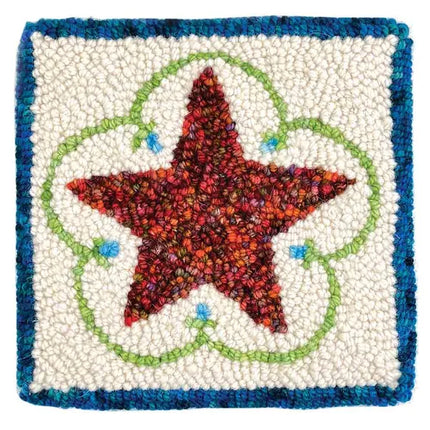 The Oxford Company - Punch needling kit ster rood 61x61cm