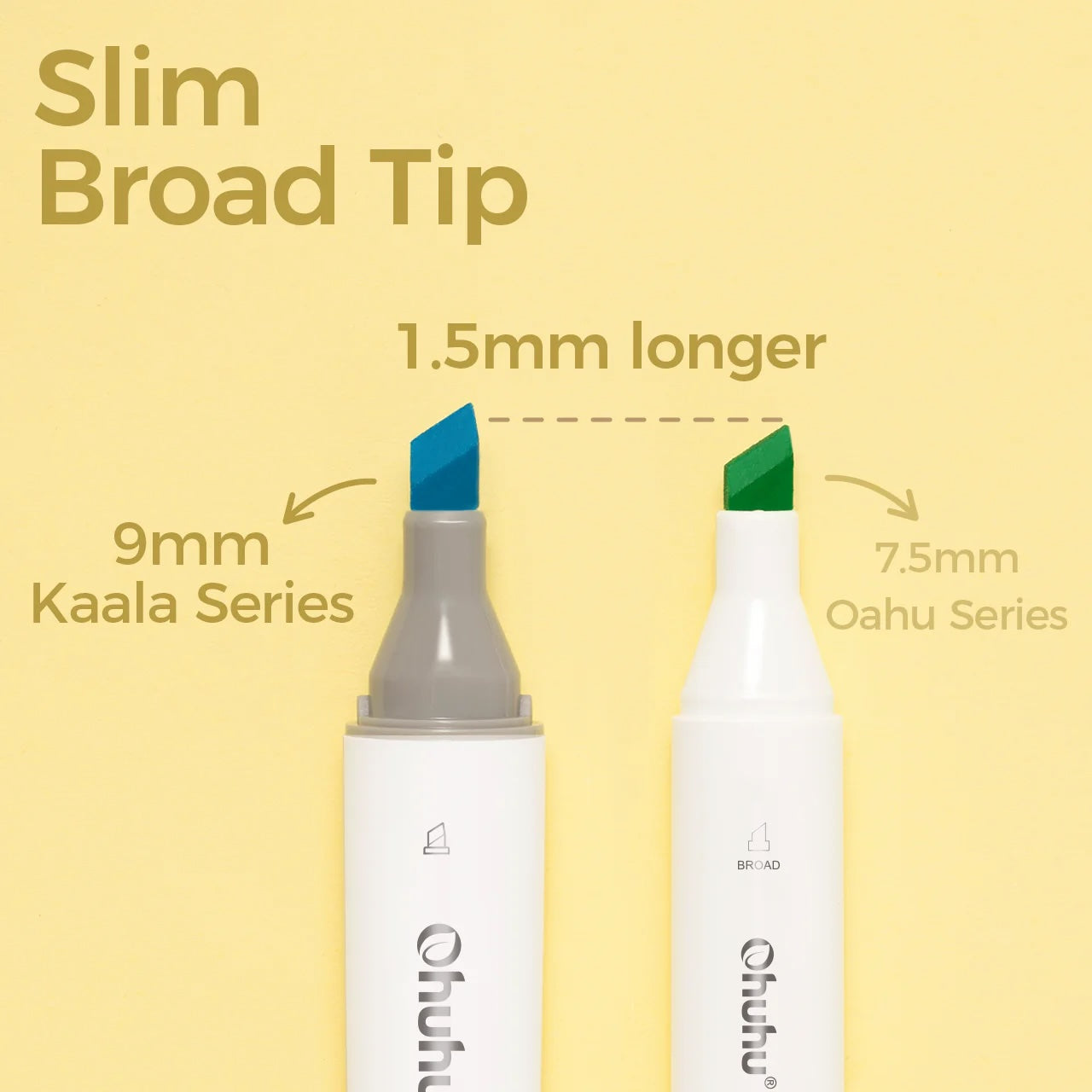 PRE-ORDER - Ohuhu Kaala Alcohol based Art markers – Slim Broad & Fine – set van 24 basic tones