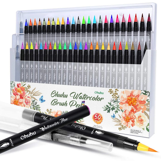 Ohuhu Watercolor Brush Markers Pen - set van 24 watercolor brush pens