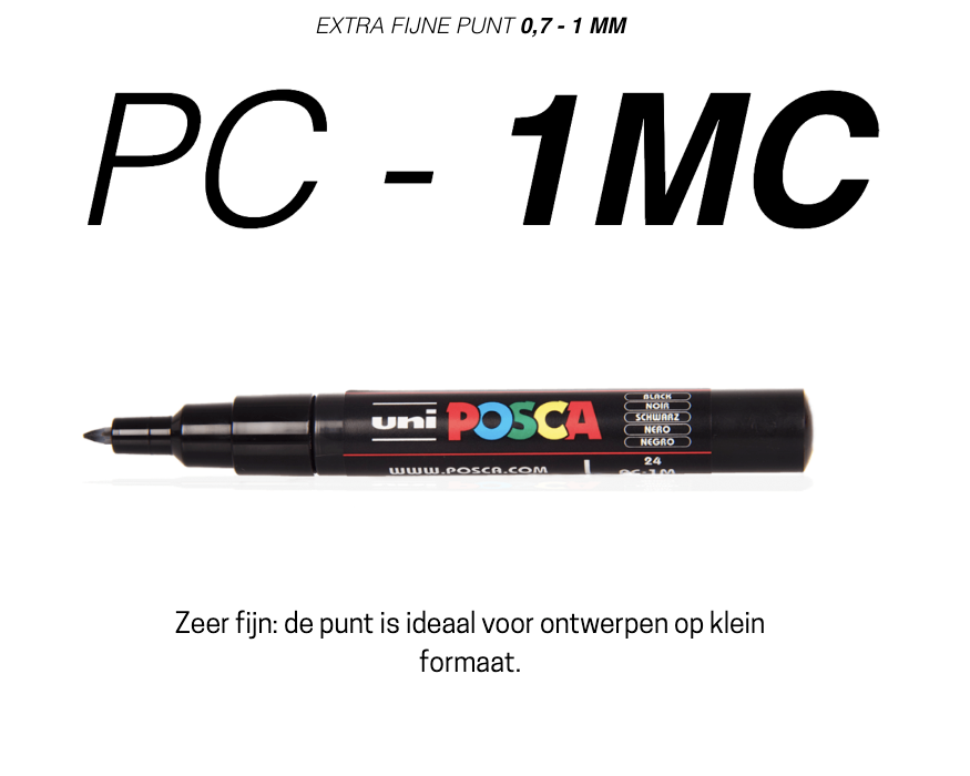 Posca - PC-1MC - extra fijne punt 0,7-1mm