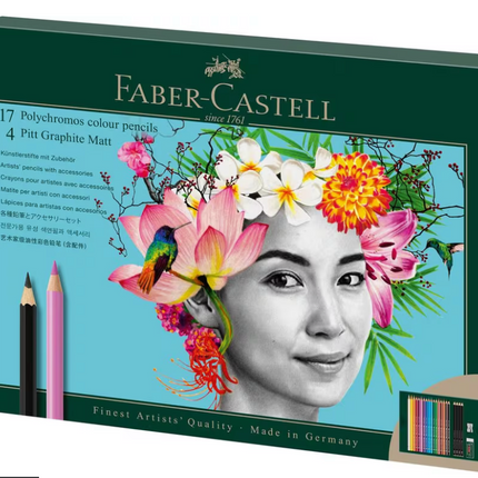 Faber-Castell - Tekenset Polychromos en Pitt Grafiet Mat 23-delig