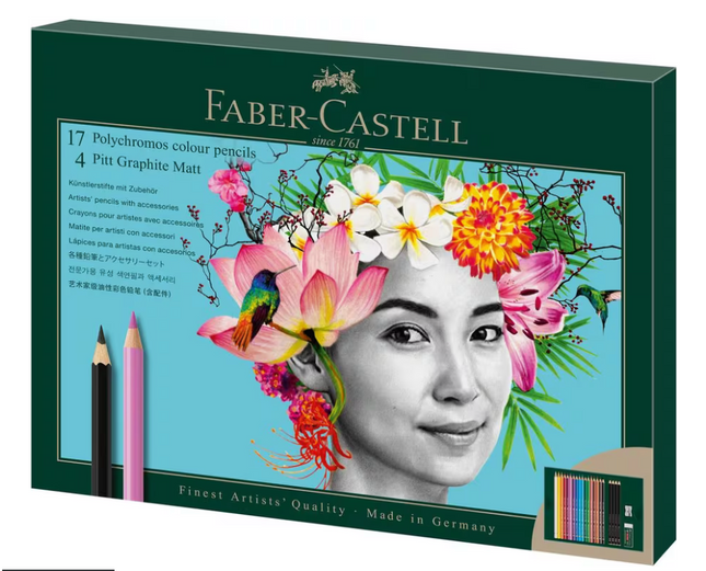 Faber-Castell - Tekenset Polychromos en Pitt Grafiet Mat 23-delig