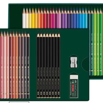 Faber-Castell - Tekenset Polychromos en Pitt Grafiet Mat 50-delig