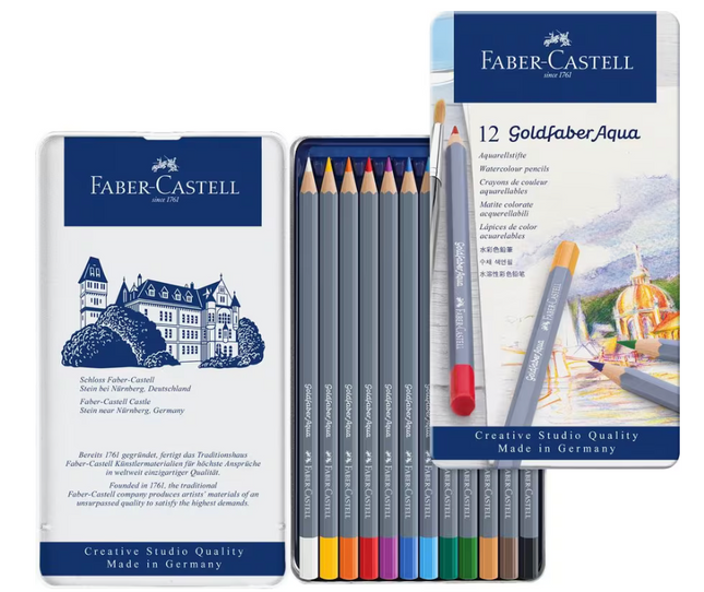 Faber-Castell - Aquarelkleurpotlood Goldfaber etui 12 stuks