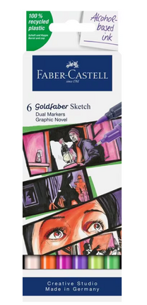 Faber-Castell - Sketchmarker Goldfaber etui 6 stuks Graphic novel op alcoholbasis