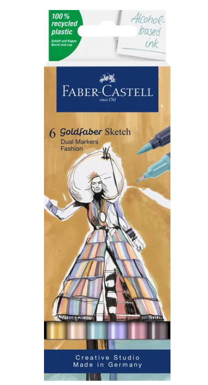 Faber-Castell - Sketchmarker Goldfaber etui 6 stuks Fashion set op alcoholbasis
