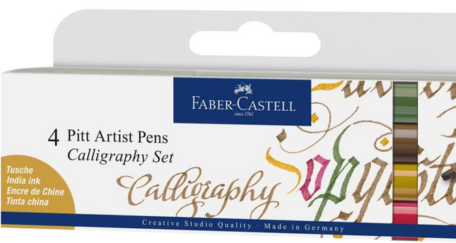 Faber-Castell - Tekenstift Pitt Artist Pen kalligrafieset van 4st