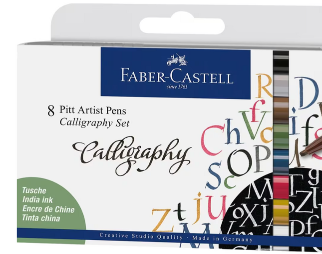 Faber-Castell - Tekenstift Pitt Artist Pen kalligrafieset 8x