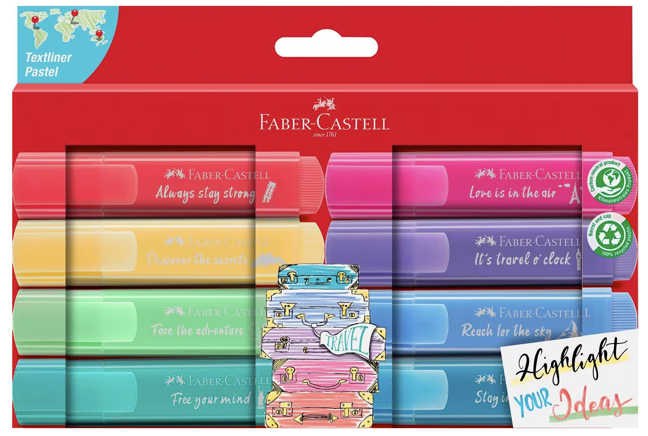 Faber-Castell - Markeerstift - Pastel set 8 stuks