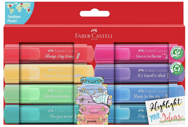 Faber-Castell - Markeerstift - Pastel set 8 stuks