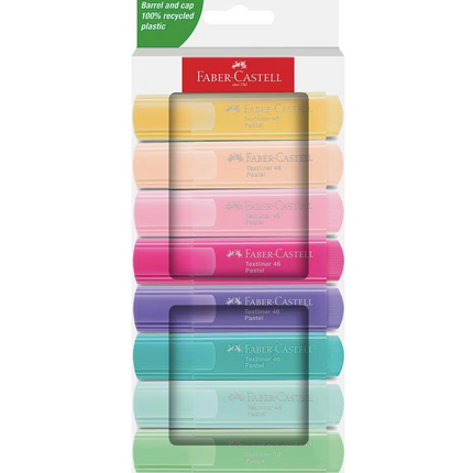 Faber-Castell - Markeerstift - Pastel 8stuks blush, roze, lila, turquoise, vanille, powder, tropic, licht groen