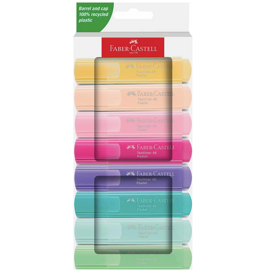 Faber-Castell - Markeerstift - Pastel 8stuks blush, roze, lila, turquoise, vanille, powder, tropic, licht groen