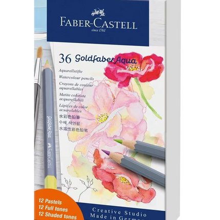 Faber-Castell - Aquarelpotlood Goldfaber - 36st. Pastel+stand. kleuren